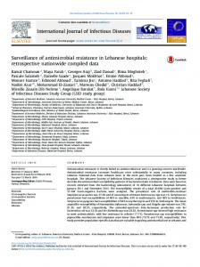 Surveillance of antimicrobial resistance in Lebanese hospitals ...