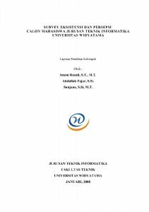 survey eksistensi dan persepsi calon mahasiswa jurusan teknik ...