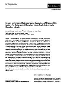 Survey for Selected Pathogens and Evaluation of ...