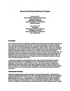 Survey of Job Shop Scheduling Techniques - CiteSeerX