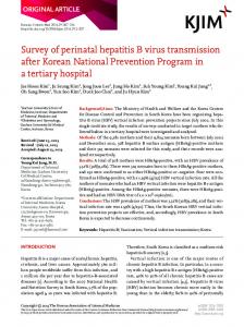 Survey of perinatal hepatitis B virus transmission ... - Semantic Scholar