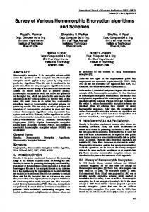 Survey of Various Homomorphic Encryption algorithms and Schemes