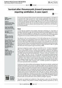 Survival after Pneumocystis jirovecii pneumonia ... - (SciELO) SA