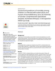 Survival and predictors of mortality among children co-infected ... - PLOS