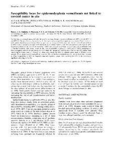 Susceptibility Locus for Epidermodysplasia Verruciformis not Linked to ...