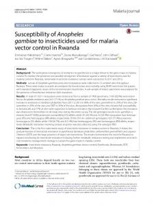 Susceptibility of Anopheles gambiae to insecticides used ... - GHDonline