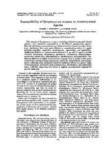 Susceptibility of Streptococcus mutans to Antimicrobial Agents