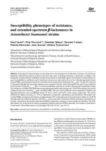 Susceptibility, phenotypes of resistance, and extended ... - CiteSeerX