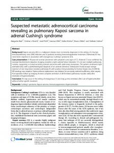 Suspected metastatic adrenocortical carcinoma ... - BioMedSearch