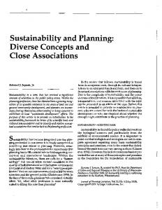 Sustainability and Planning