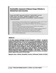 Sustainability Assessment of Biomass Energy ...