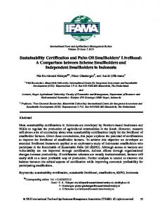 Sustainability Certification and Palm Oil Smallholders' Livelihood: A