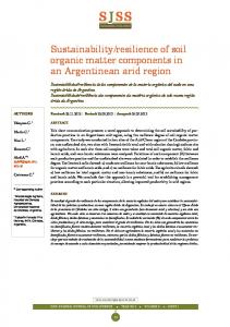 Sustainability/resilience of soil organic matter components in an ...