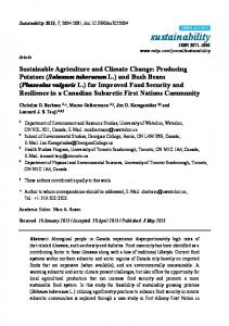 Sustainable Agriculture and Climate Change: Producing ... - MDPI