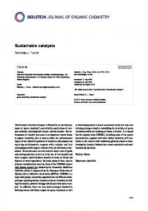 Sustainable catalysis - Beilstein Journals