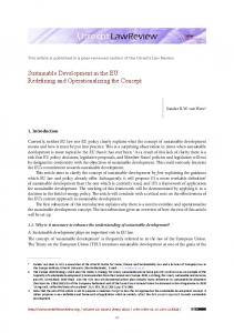 Sustainable Development in the EU: Redefining ... - Utrecht Law Review