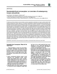 Sustainable Food Consumption