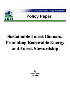 Sustainable Forest Biomass: Promoting Renewable Energy and ...