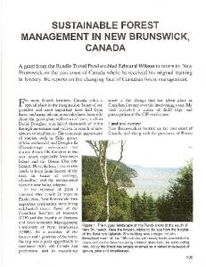 sustainable forest management in new brunswick ...