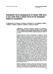 Sustainable forest management of Natura 2000 sites