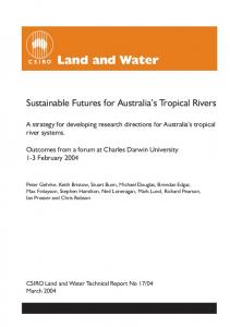 Sustainable Futures for Australia's Tropical Rivers - Land and Water
