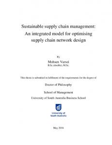 Sustainable supply chain management: An integrated ...