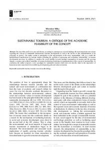 sustainable tourism: a critique of the academic ...