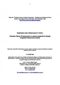 Sustainable urban infrastructure in China