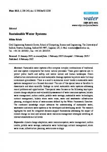 Sustainable Water Systems - MDPI