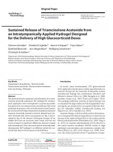 Sustained Release of Triamcinolone Acetonide