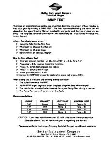 Sutter Instrument Company RAMP TEST