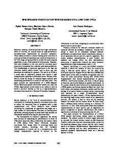 SVM SPEAKER VERIFICATION SYSTEM BASED ON A ... - CiteSeerX