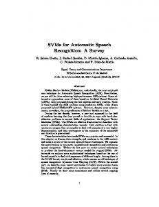 SVMs for Automatic Speech Recognition: A Survey - Semantic Scholar