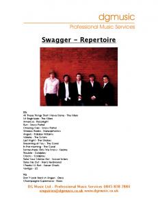 Swagger - Repertoire - DG Music