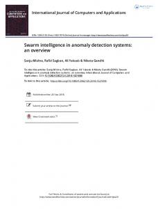 Swarm intelligence in anomaly detection systems: an