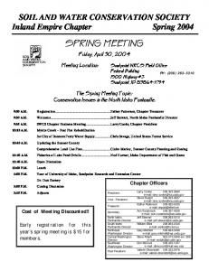 SWCS Spring 2004 Newsletter