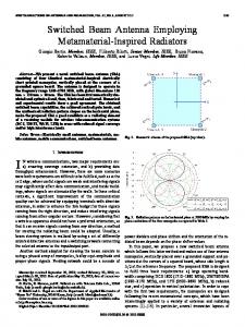 Switched Beam Antenna Employing Metamaterial ... - IEEE Xplore