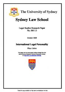 Sydney Law School - SSRN papers