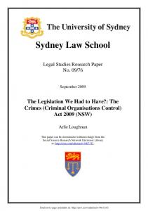 Sydney Law School - SSRN papers