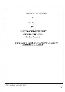 SYLLABI OF MASTER OF PHYSIOTHERAPY C ...