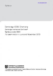 Syllabus Cambridge IGCSE Chemistry Syllabus code ... - Max Papers