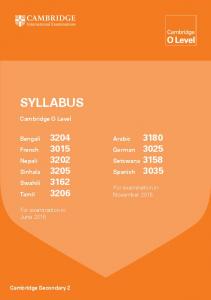 Syllabus - Cambridge International Examinations