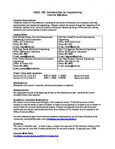 Syllabus - Civil and Environmental Engineering - University of ...