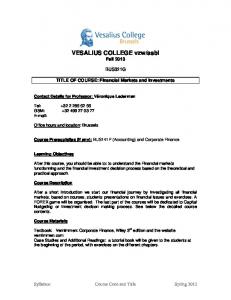 Syllabus - Vesalius College