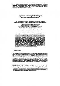 Symbolic Authoring for Multilingual Natural ... - Semantic Scholar