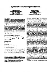 Symbolic Model Checking of Institutions - CiteSeerX