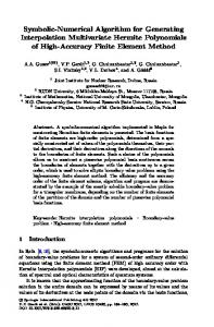 Symbolic-Numerical Algorithm for Generating ... - Springer Link