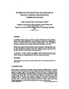 symmetric encryption algorithm in speech coding