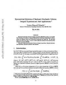 Symmetrical Solutions of Backward Stochastic Volterra Integral ...