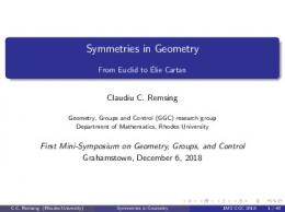 Symmetries in Geometry